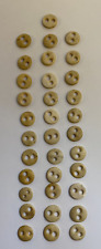 34 Bone Buttons, 2 hole, Fish Eye, 1/2 inch, Antique, Handmade, re-enactments picture