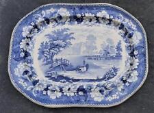 Rare Georgian Cambrian Pottery 'Cows Crossing Stream' Pearlware Platter  1820+ picture