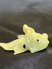 Natural Green Jade Handmade Carved Koi Fish Statue picture