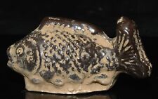 3'' Old Chinese Ding Kiln Pottery Porcelain Dynasty Fish Fishs Statue Sculpture picture