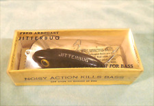 Antique Fred Arbogast Large Size Jitterbug Fishing Lure Black Unused in Box picture