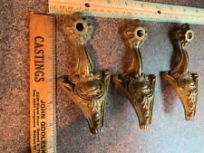 THREE ARCHITECTURAL SALVAGE CHANDELIER ARMS THAT HOOK TO SOCKETS METAL  ANTIQUE picture