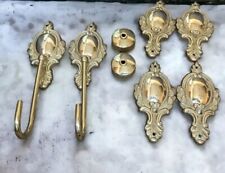 Vintage Brass Single Arm Wall Sconce Candle Holder Gold Tone Set Lot Hook picture
