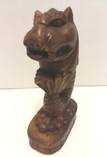 Singapore Wooden Hand Carved Chinese Statue Sculpture 8