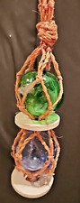 Japanese fishing glass floats set of 2 Display Decor Blue & Green  EUC picture