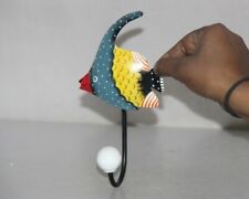 Iron Colourful Fish Shape Hand painted Wall Hanging Hook Cloth Hanger Décor picture