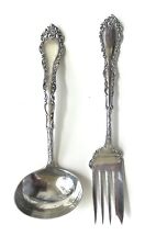 Antique Simon L & Geroge H Rogers Serving Spoon & Fish Fork Set Silver Plate picture
