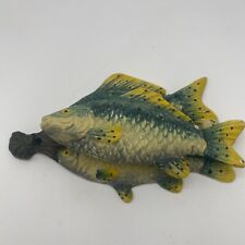 Heavy Painted Cast Iron Door Knocker Three Fish Trout Mancave Colorful Cabin picture