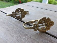 Pair of Antique  French Brass Curtain Tie Back Hooks picture