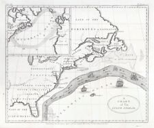 Original Engraved Map, Benjamin Franklin's Map of the Gulf Stream, 1806 picture