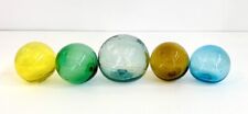 Lot of Vintage Japanese Glass Fishing Floats Yellow Brown Green ￼Blue picture