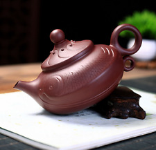 Big Yixing Zisha Pottery clay teapot tea pot Fish Shape Kung Fu Gift 320ml picture