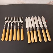 Service For 6 H B Co. Silver Plated Fish Knife + Fork Set picture