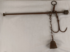 Antique Original Wrought Iron Game/Grain Weighing Hanging Chain Hook- 20