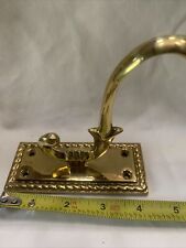 Solid Brass Coat Hook Towel Bathroom  Wall Mount Vtg Catco Rope Edge Nautical 1 picture