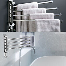 4 Swivel Bars Bathroom 304 Stainless Steel Towel Holder Rack Rail Hanger Shelf  picture