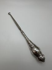 Antique Ornate Sterling Silver Button Hook/ Corset Thightener 7.75” picture