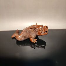 Fish Dragon Figurine Wood Carving Sculpture Home Decor Living Room Statue Gift picture