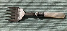 Antique Vintage EPNS Silver Plate Sardine Fish Spoon - Mother of Pearl Handle picture