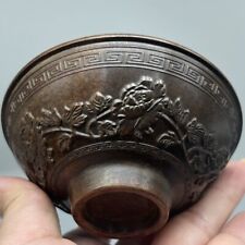 Collection chinese bronze handmade fish statue bowl cup home decoration picture