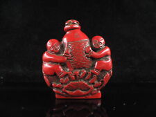 Chinese Older Snuff Vial Hand-carved Fish Figure Statue Snuff Bottle picture