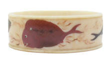 Antique  Chinese Hand painted  fish Napkin Ring. 19th century. picture