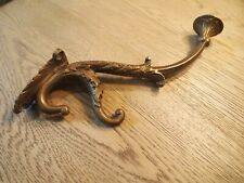 Vintage Antique Solid Brass Triple Wall Hook Coat, Hat, or  Clothes Hanger picture
