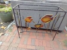 Vintage Metal Console Table with Painted Tole Fish Seahorse  picture