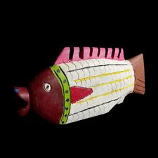 African Handmade Primitive Collectibles Tribal Bozo Fish Puppet Mask -G1730 picture