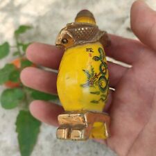Chinese Snuff Bottle Beijing Glass gilding fish Dragon Viper Yellow painted rare picture