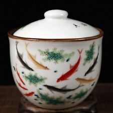 Exquisite Old Chinese porcelain color Hand Painted fish jar pots 82063 picture