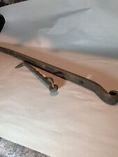Early 1800's Hand-Forged Wrought Iron Barn Door Strap & Twisted Hook Latch picture