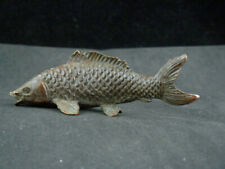 2 Pcs Chinese Bronze Hand Made *Fish* Statues picture