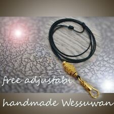 Thai Necklace Amulet Buddha Handmade Pendant Wessuwan Leather Rope 1 hook 