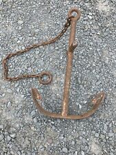 VINTAGE HEAVY STEEL BOAT ANCHOR/LAWN ART picture