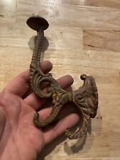Victorian Cast Iron Coat Hook Decor Patina Rustic Home Office Decorate METAL WOW picture
