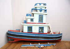 Vintage model boat Wood Ship folk art fishing Lobster yacht 32