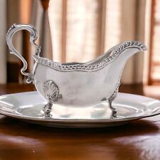 Antique Georgian sterling silver chased sauce boat, London, 1772 picture