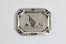Sterling Silver Ornate Chinese Boat Scene Soap Dish *91 picture