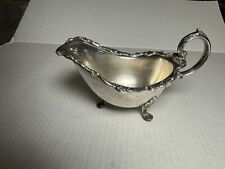 VINTAGE SILVER PLATE  FOOTED GRAVY BOAT.  ORNATE. picture