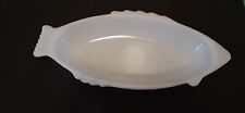 Vintage White Milk Glass fish shaped baking/serving dish picture
