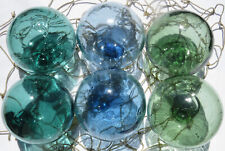 Japanese Glass Floats Drama-in-a-Half-Dozen Deep Green/Blue/Teal 3-3.5