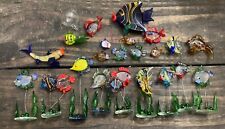 Huge Vintage Lot Blown Glass Exotic Fish Collection picture