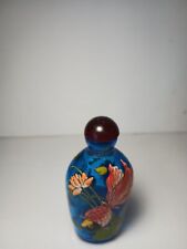 1900-1940 Chinese Snuff Bottle, Hand Painted, Cloisonne Enamel, With Koi Fish  picture