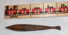 Rare Antique Carved Walnut Wood Fish-Shaped Figural Needle Case Very Unusual picture