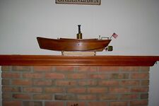 ANTIQUE HANDMADE STEAM BOAT MODEL SHIP picture