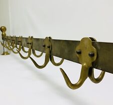Mid Century Brass Double Hook Coat Rack picture