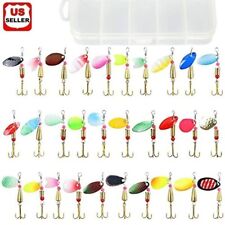Lot of 30 Trout Spoon Metal Fishing Lures Spinner Baits Bass Tackle Colorful NEW picture
