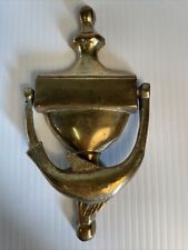 Vintage Whale Dolphin Fish Nautical Door Knocker Solid Brass Beach House picture