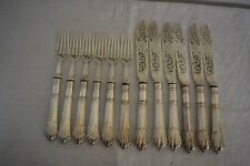 Vintage set (6) of Harrison Bros Albany pierced fish cutlery. picture